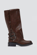 Boots Gaiter Design - Brown Matte - thefashionproject.gr - GOGO