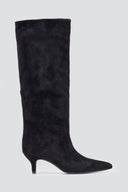 Boots Kitten Heel - Black Suede - thefashionproject.gr - Ideal shoes