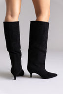 Boots Kitten Heel - Black Suede - thefashionproject.gr - Ideal shoes