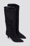 Boots Kitten Heel - Black Suede - thefashionproject.gr - Ideal shoes