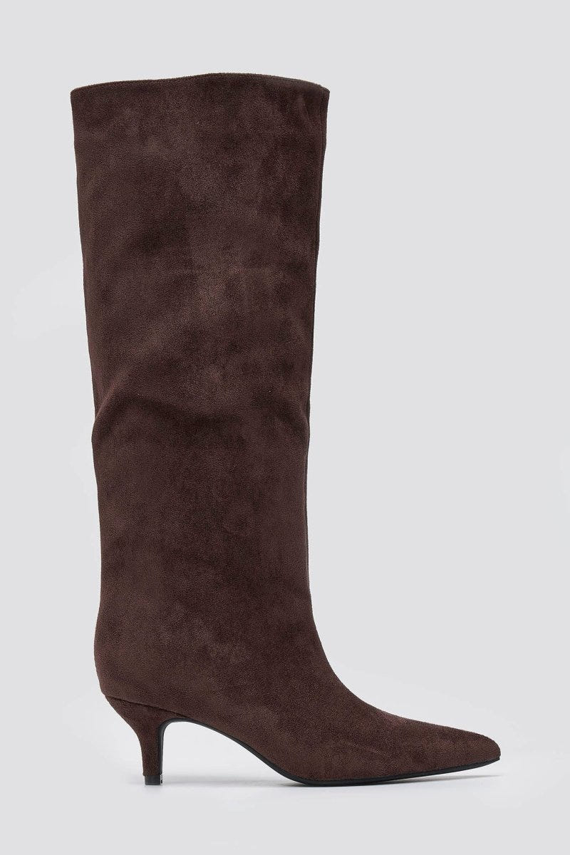 Boots Kitten Heel - Brown Suede - thefashionproject.gr - Ideal shoes