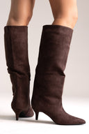 Boots Kitten Heel - Brown Suede - thefashionproject.gr - Ideal shoes