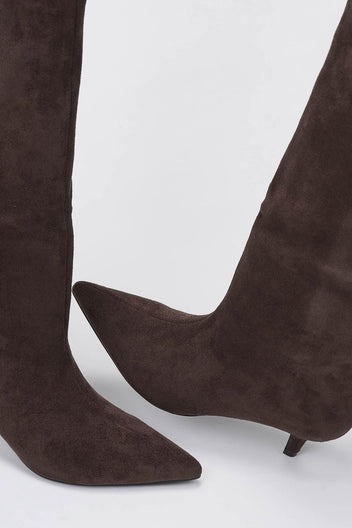 Boots Kitten Heel - Brown Suede - thefashionproject.gr - Ideal shoes