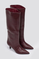 Boots Kitten Heel - Burgundy Matte - thefashionproject.gr - Ideal shoes