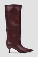 Boots Kitten Heel - Burgundy Matte - thefashionproject.gr - Ideal shoes