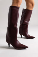Boots Kitten Heel - Burgundy Matte - thefashionproject.gr - Ideal shoes