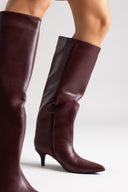Boots Kitten Heel - Burgundy Matte - thefashionproject.gr - Ideal shoes