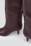 Boots Kitten Heel - Burgundy Matte - thefashionproject.gr - Ideal shoes