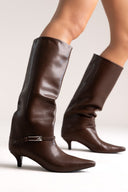 Boots Kitten Heel - Light Brown Matte - thefashionproject.gr - Stephan