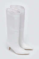 Boots Kitten Heel - White Matte - thefashionproject.gr - Ideal shoes