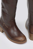 Boots Low Block Heel - Light Brown Matte - thefashionproject.gr - Stephan