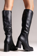 Boots Platform - Black Matte - thefashionproject.gr - Ideal shoes