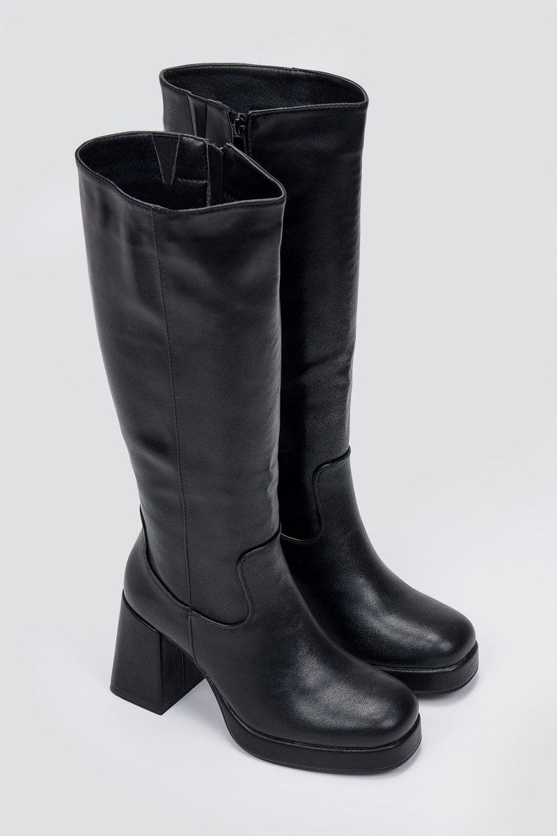 Stephan - Boots Platform Block Heel - Black Matte