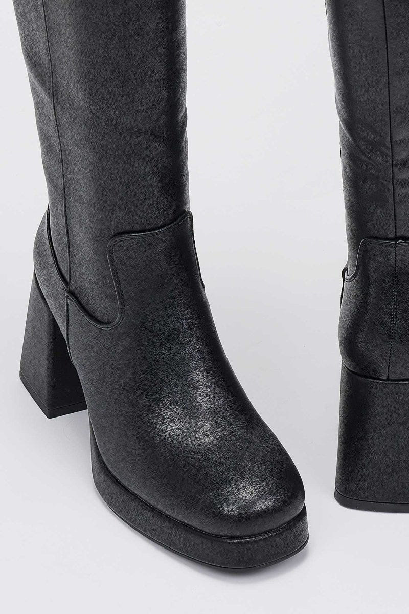 Stephan - Boots Platform Block Heel - Black Matte