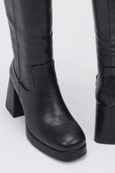 Boots Platform Block Heel - Black Matte - thefashionproject.gr - Stephan