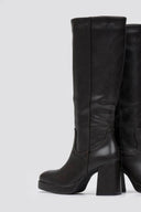 Boots Platform Block Heel - Dark Brown Matte - thefashionproject.gr - Stephan