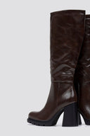 Boots Platform - Dark Brown Matte - thefashionproject.gr - Ideal shoes
