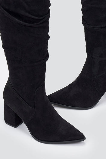 Boots Pointed Toe - Black Suede - thefashionproject.gr - MARQUIIZ