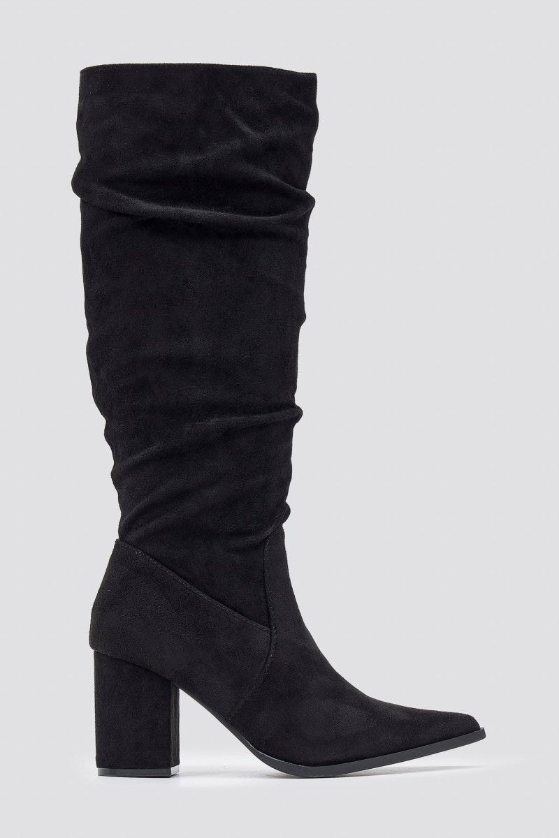 Boots Pointed Toe - Black Suede - thefashionproject.gr - MARQUIIZ