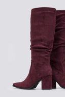 Boots Pointed Toe - Burgundy Suede - thefashionproject.gr - MARQUIIZ