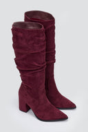 Boots Pointed Toe - Burgundy Suede - thefashionproject.gr - MARQUIIZ