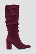 Boots Pointed Toe - Burgundy Suede - thefashionproject.gr - MARQUIIZ
