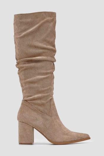 MARQUIIZ - Boots Pointed Toe - Taupe Suede