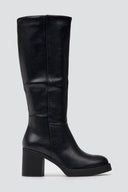 Boots with High Block Heel - Black Matte - thefashionproject.gr - Ideal shoes