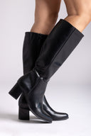 Boots with Low Block Heel - Black Matte - thefashionproject.gr - Ideal shoes