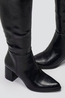 Boots with Low Block Heel - Black Matte - thefashionproject.gr - Ideal shoes
