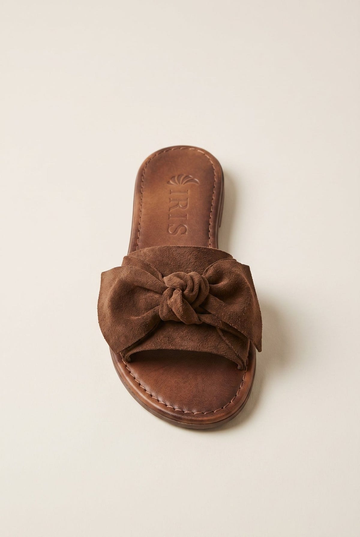 IRIS - Bow Detail Sandals - Brown Suede