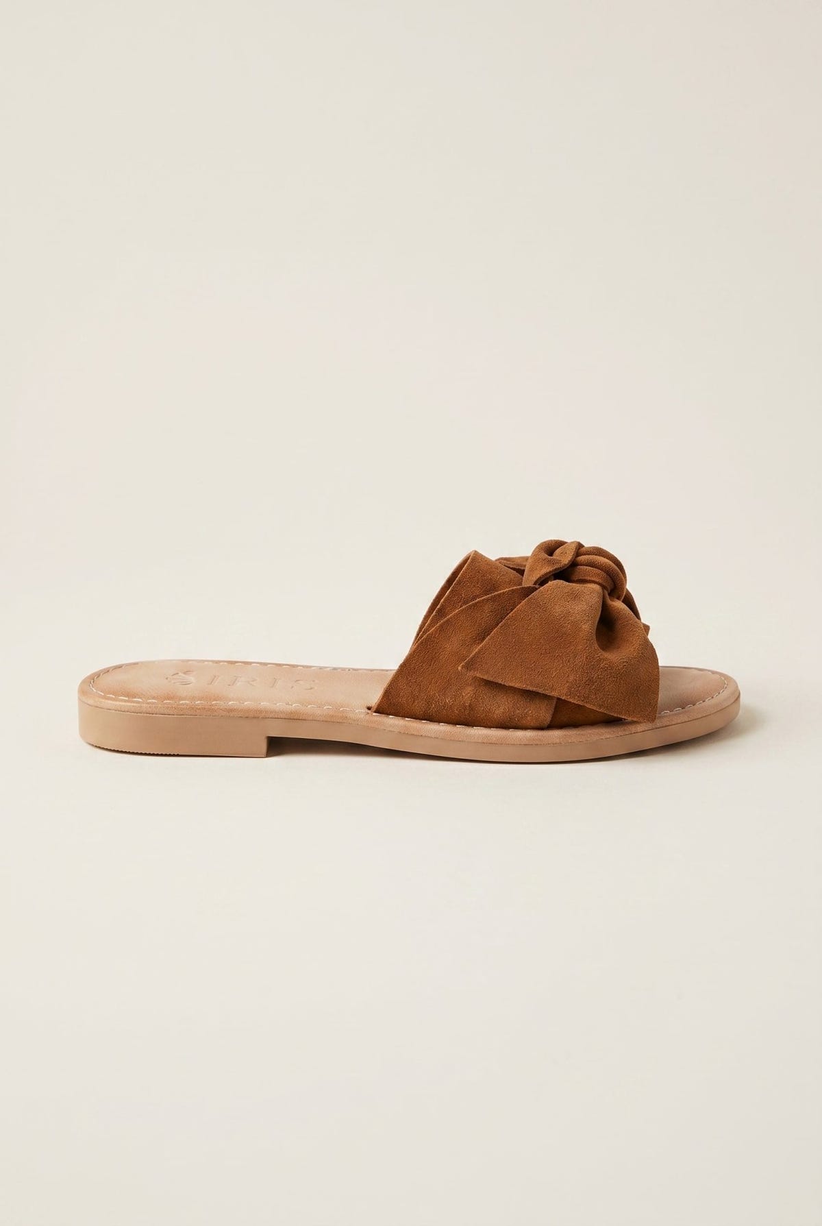 IRIS - Bow Detail Sandals - Tan Suede