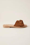 IRIS - Bow Detail Sandals - Tan Suede