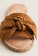 IRIS - Bow Detail Sandals - Tan Suede