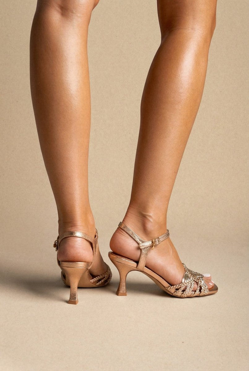 Xti Footwear - Braided Strap Sandals Slim Heel - Nude