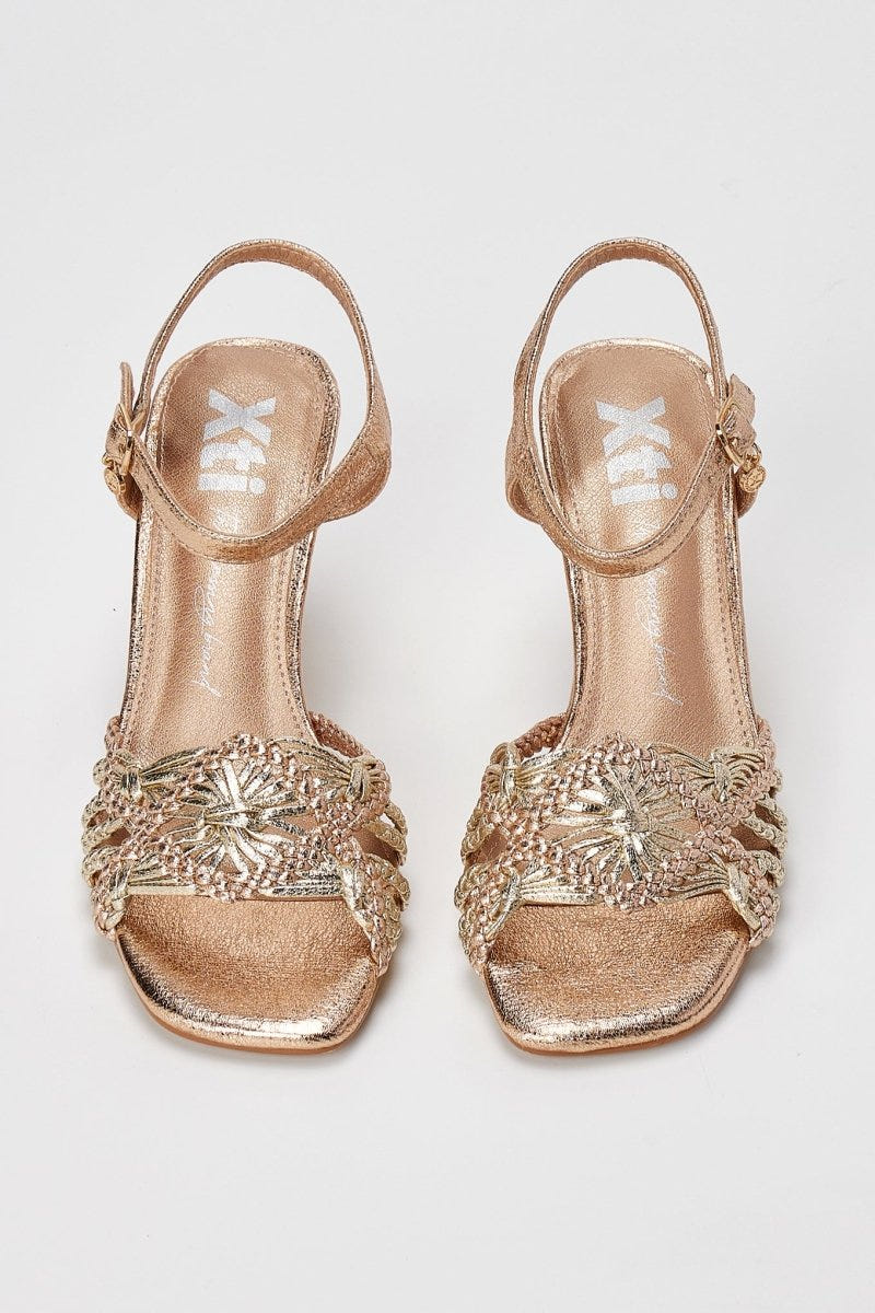 Xti Footwear - Braided Strap Sandals Slim Heel - Nude