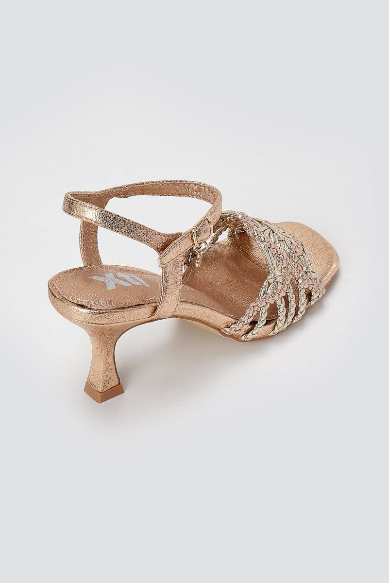 Xti Footwear - Braided Strap Sandals Slim Heel - Nude