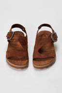 FANTASY SANDALS - Buckle Comfort Sandals - Brown Suede