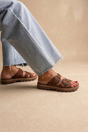 FANTASY SANDALS - Buckle Comfort Sandals - Brown Suede