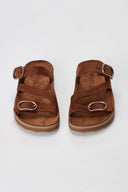 FANTASY SANDALS - Buckle Comfort Sandals - Brown Suede