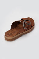 FANTASY SANDALS - Buckle Comfort Sandals - Brown Suede