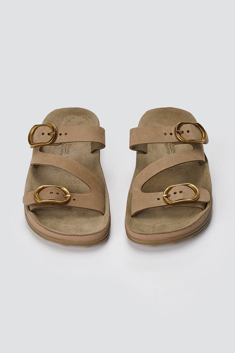 FANTASY SANDALS - Buckle Comfort Sandals - Olive Suede