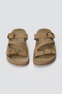 FANTASY SANDALS - Buckle Comfort Sandals - Olive Suede