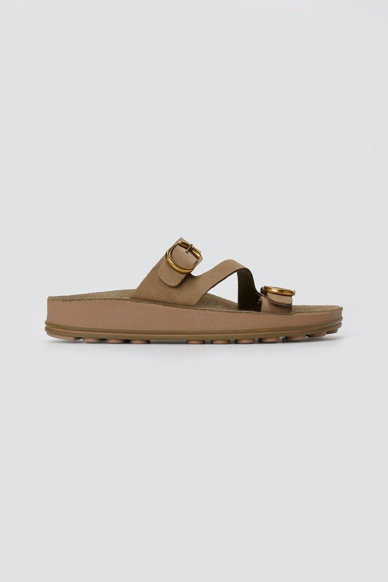 FANTASY SANDALS - Buckle Comfort Sandals - Olive Suede