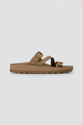 FANTASY SANDALS - Buckle Comfort Sandals - Olive Suede
