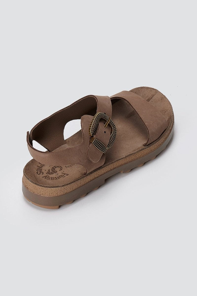 FANTASY SANDALS - Buckle Comfort Sandals - Taupe Suede
