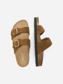 ONLY - Buckle Sandals Anatomical Footbed - Beige Suede