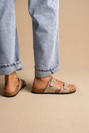 ONLY - Buckle Sandals Anatomical Footbed - Beige Suede
