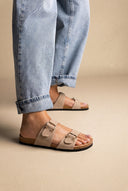 ONLY - Buckle Sandals Anatomical Footbed - Beige Suede