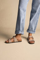 ONLY - Buckle Sandals Anatomical Footbed - Beige Suede